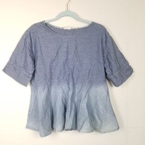 AG Denim Ombre Peplum Top